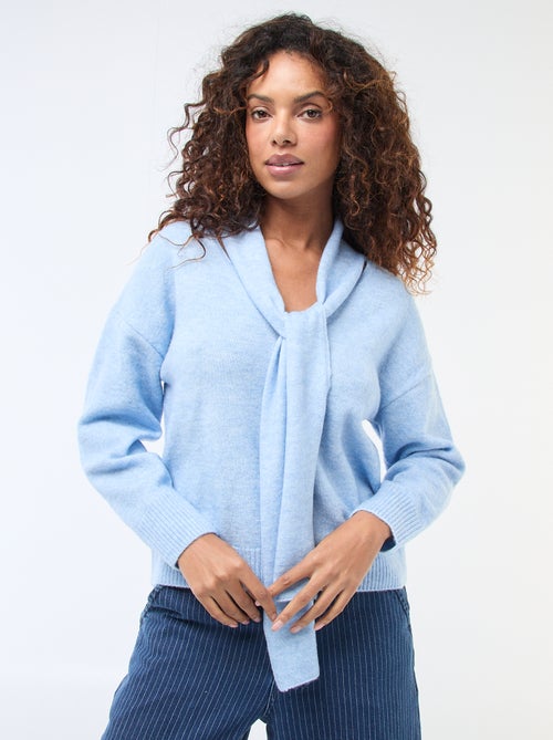 Chunky Knit Sweater with Scarf - Kiabi