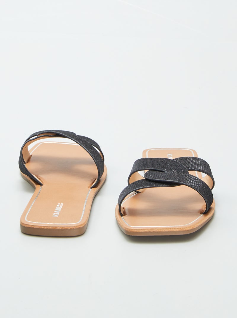 Claquettes pailletées Noir - Kiabi