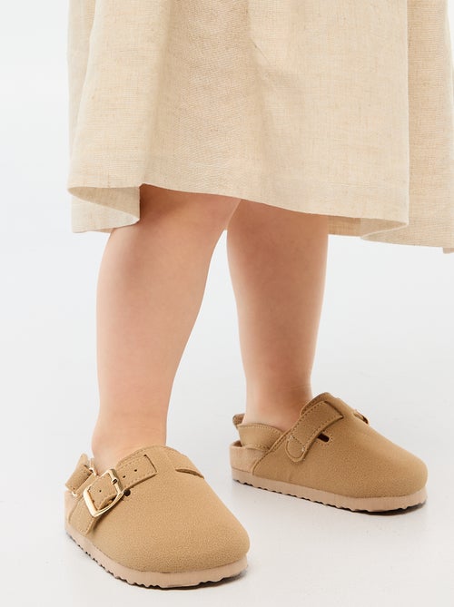 Clogs aus Wildlederimitat mit Klettverschluss - Kiabi