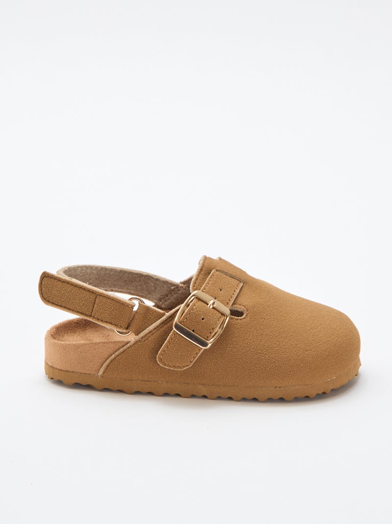 Clogs aus Wildlederimitat mit Klettverschluss Braun - Kiabi