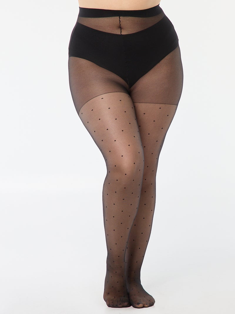 Collant leggeri a pois Nero - Kiabi