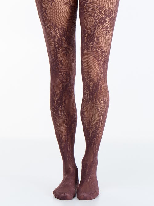 Collants à fleurs effet dentelle - Kiabi