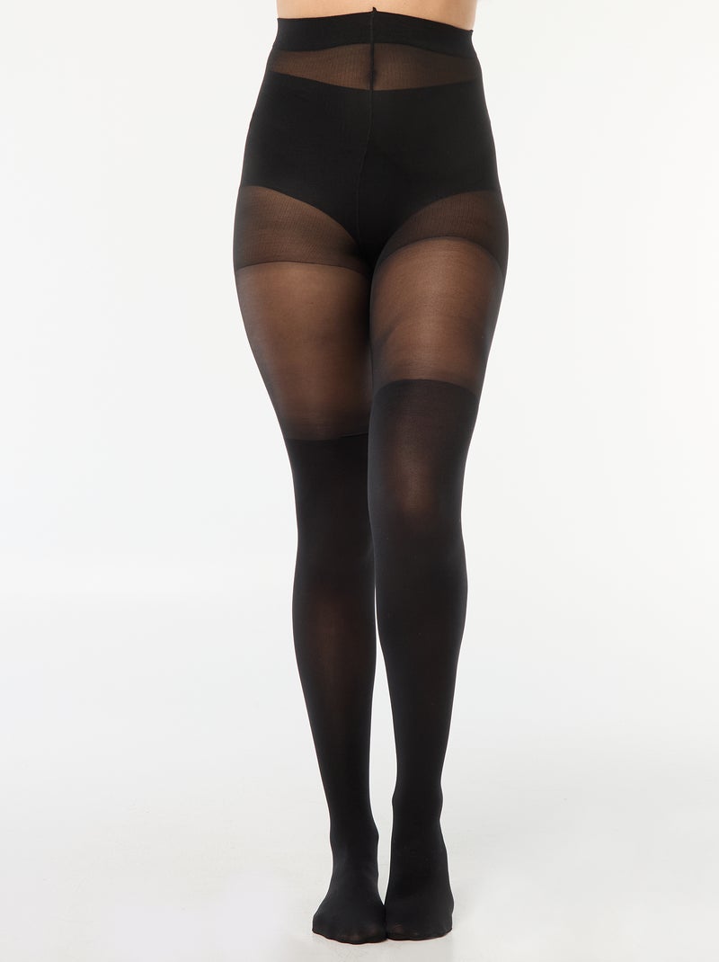Collants effet chaussettes Noir - Kiabi