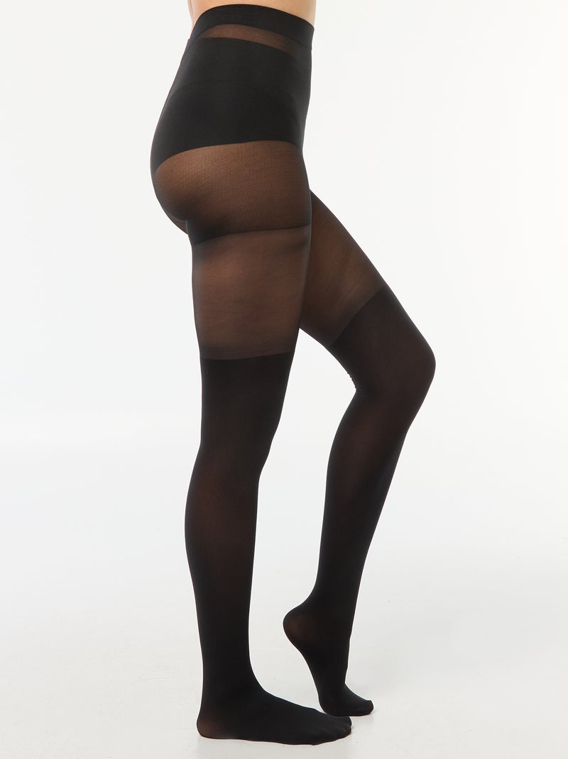 Collants effet chaussettes Noir - Kiabi