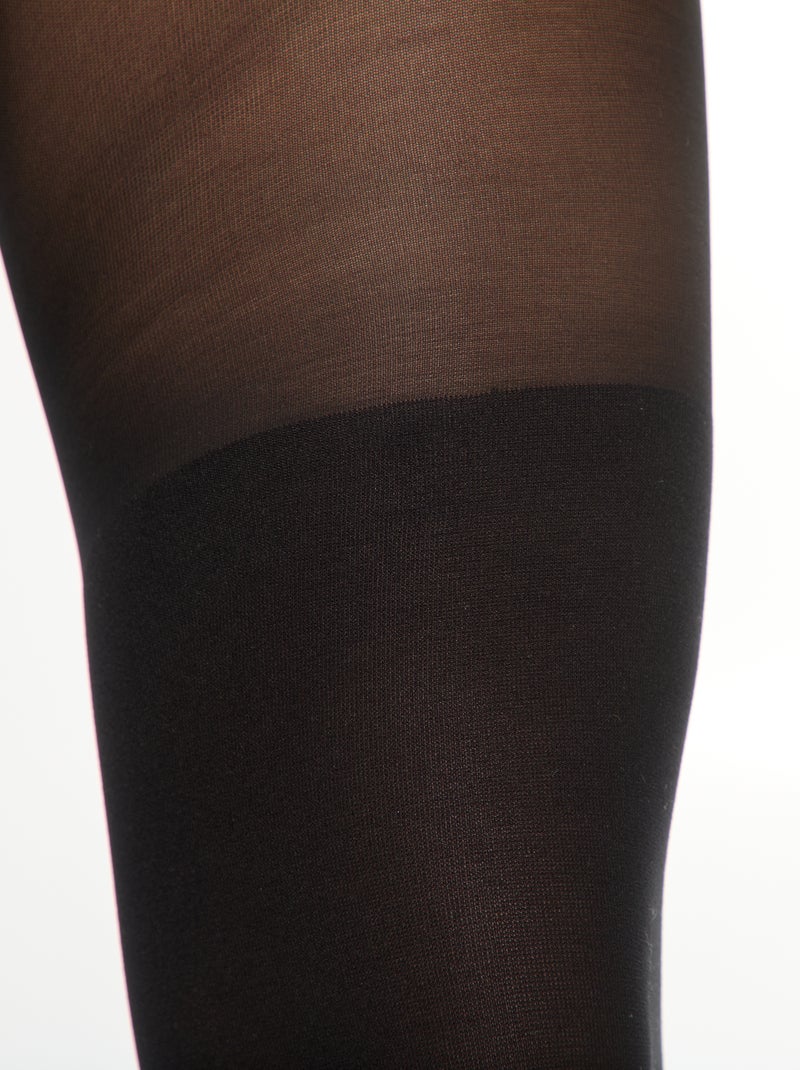 Collants effet chaussettes Noir - Kiabi