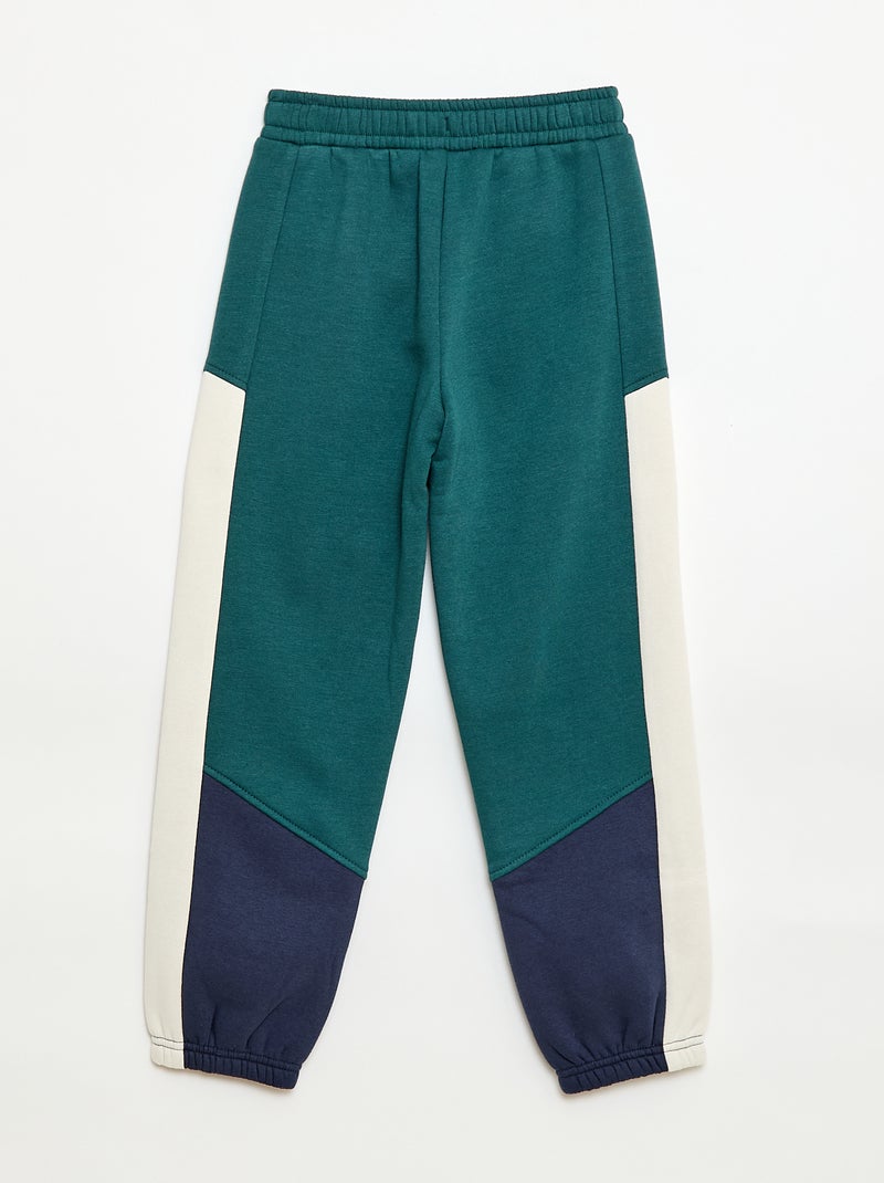 Color Block Fleece Joggers Green - Kiabi