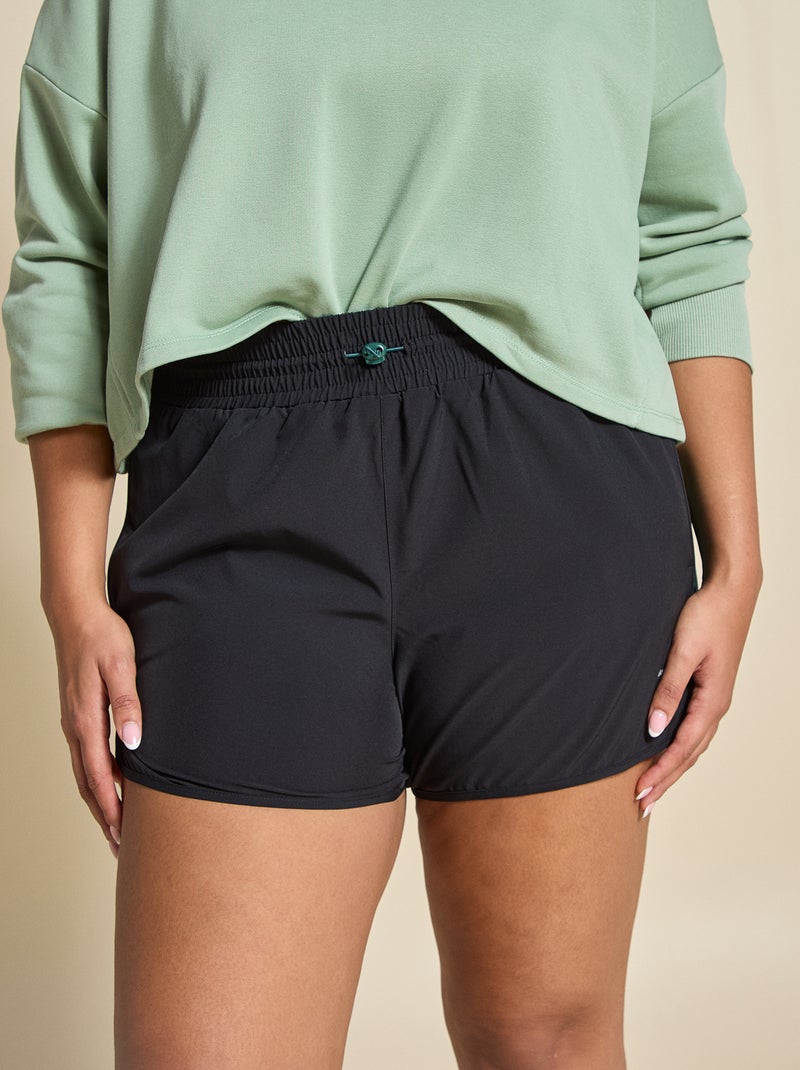 Color Block Sports Shorts - (ekstract) Black - Kiabi