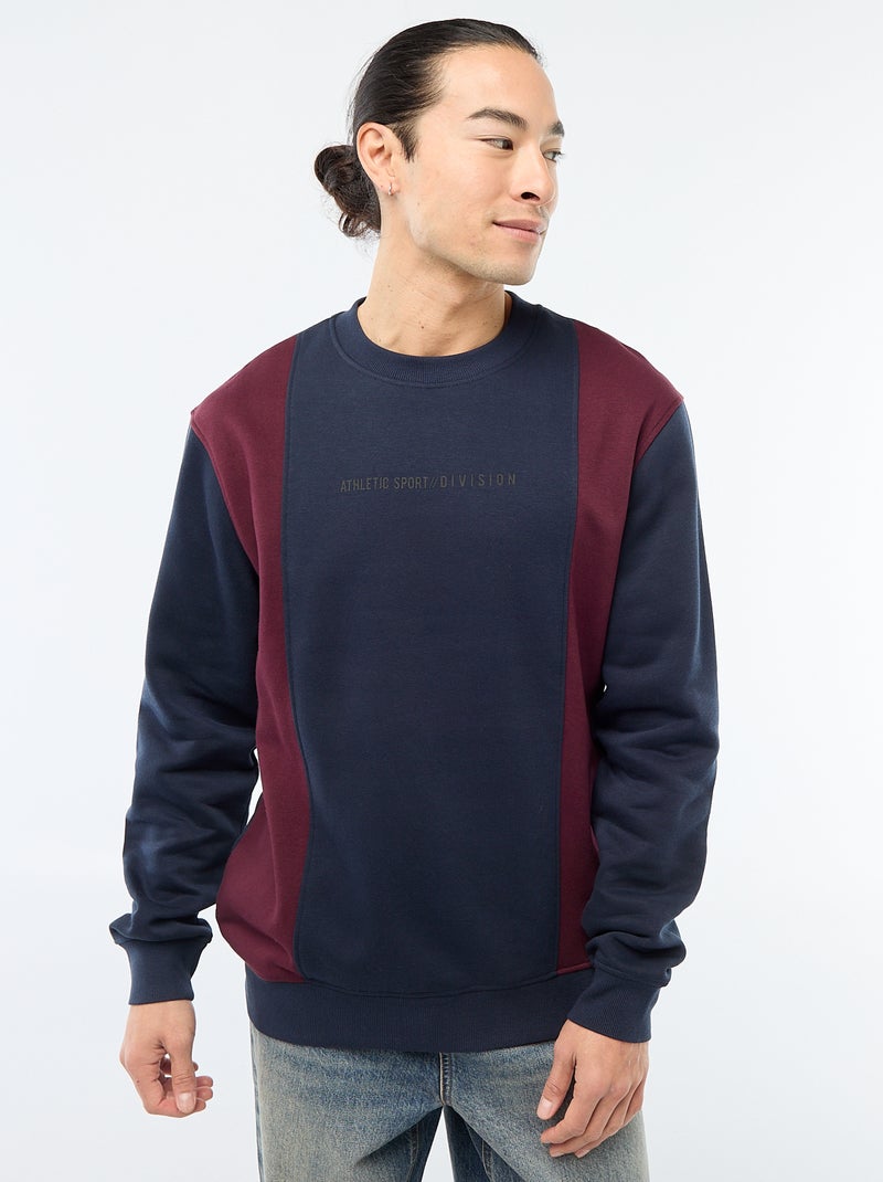 Colorblock Sweatshirt with Sportswear Style Blue - Kiabi