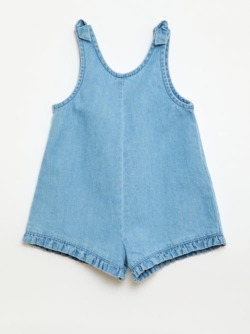 Combinaison courte en denim - Kiabi