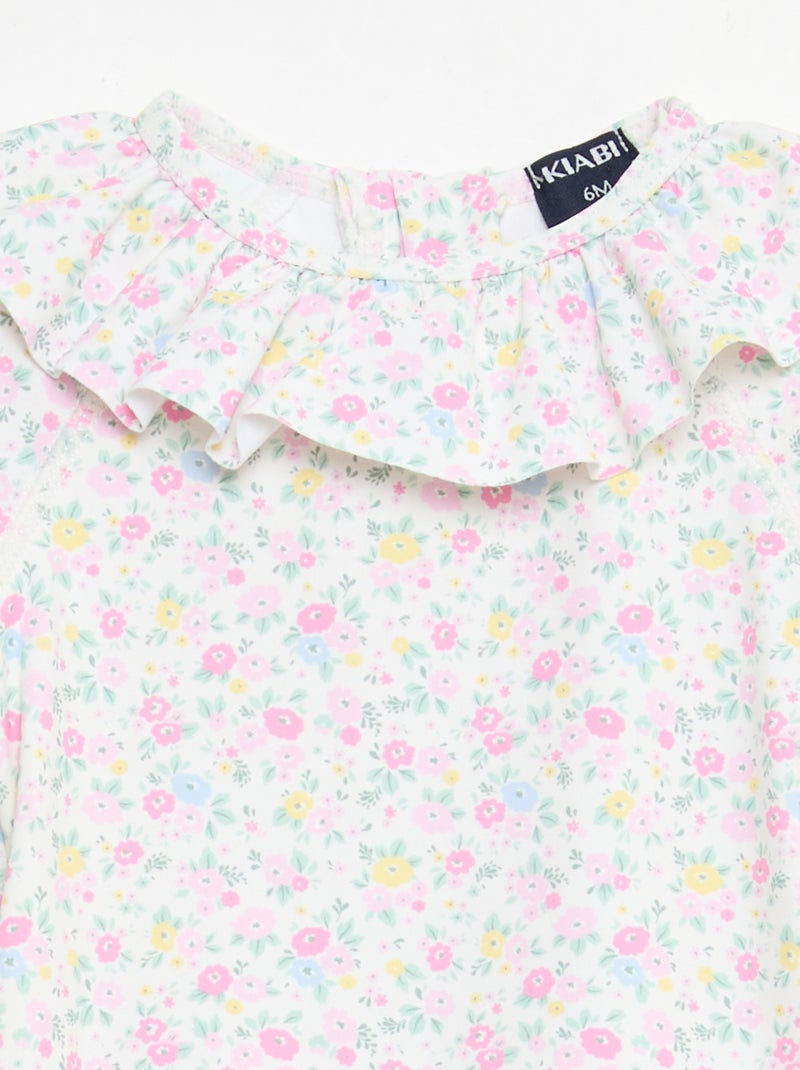 Combinaison de bain à manches longues Blanc - Kiabi