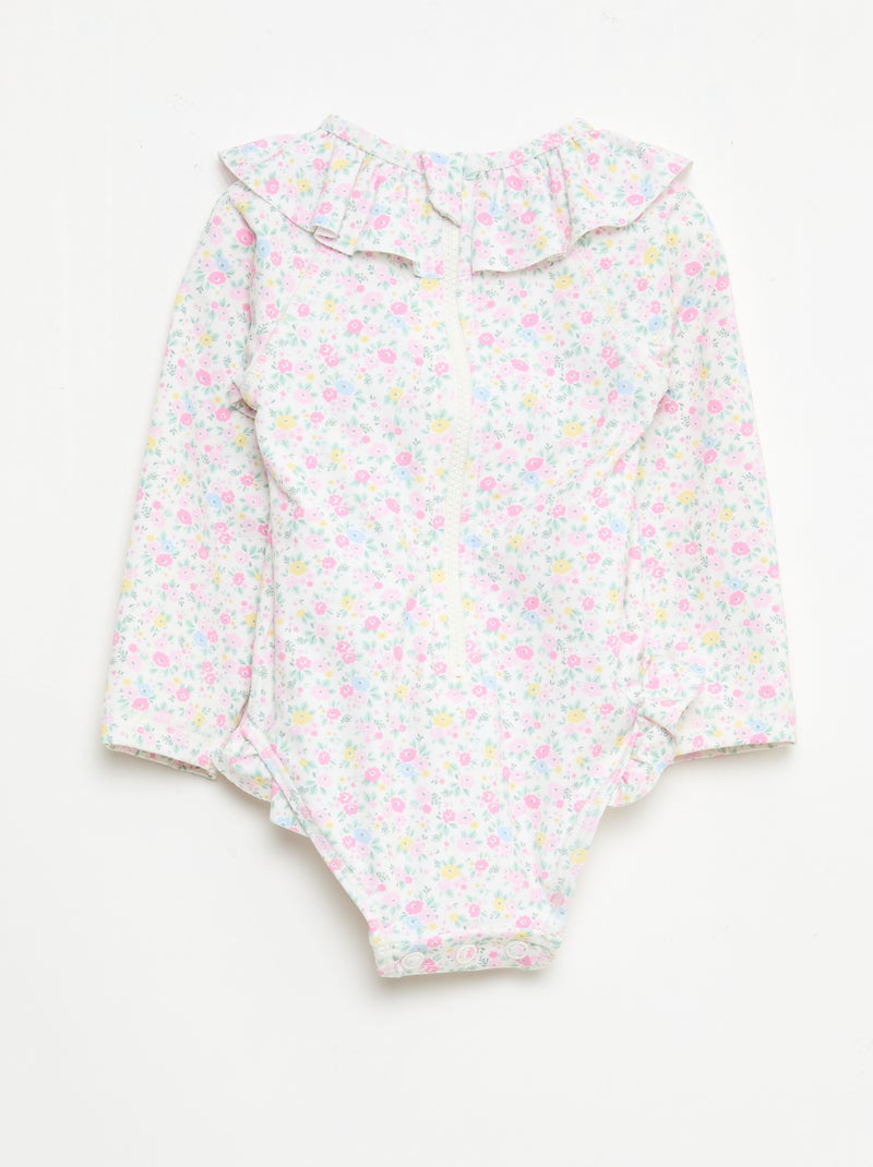 Combinaison de bain à manches longues Blanc - Kiabi