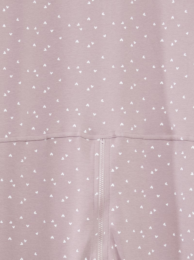 Combinaison de nuit avec ouverture zippée - collection facile à enfiler ROSE - Kiabi