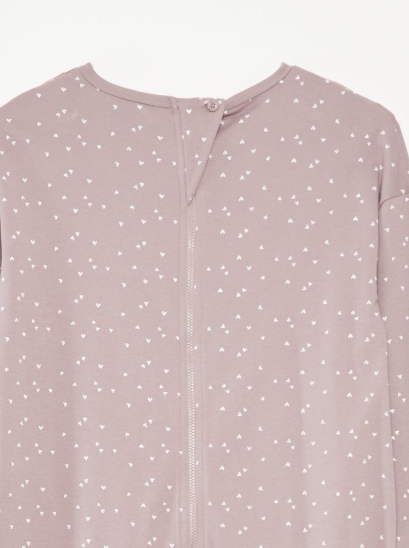 Combinaison de nuit avec ouverture zippée - collection facile à enfiler ROSE - Kiabi