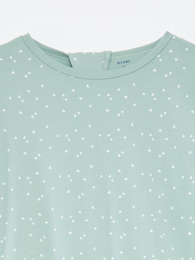 Combinaison de nuit avec ouverture zippée - collection facile à enfiler VERT - Kiabi