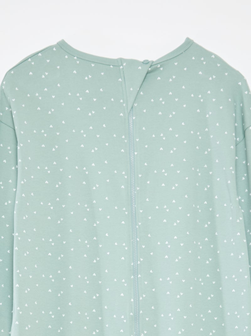 Combinaison de nuit avec ouverture zippée - collection facile à enfiler VERT - Kiabi