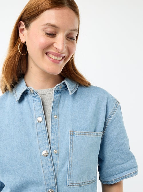 Combinaison en jean courte - Kiabi