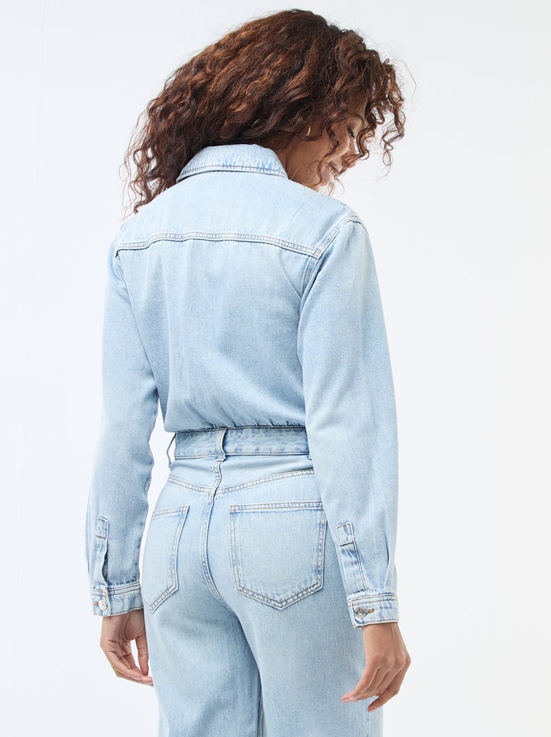 Combinaison en jean manches longues Bleu - Kiabi