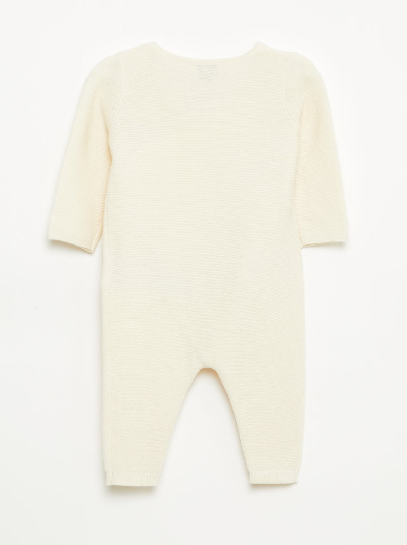 Combinaison en tricot avec ouverture cache-cœur Blanc - Kiabi