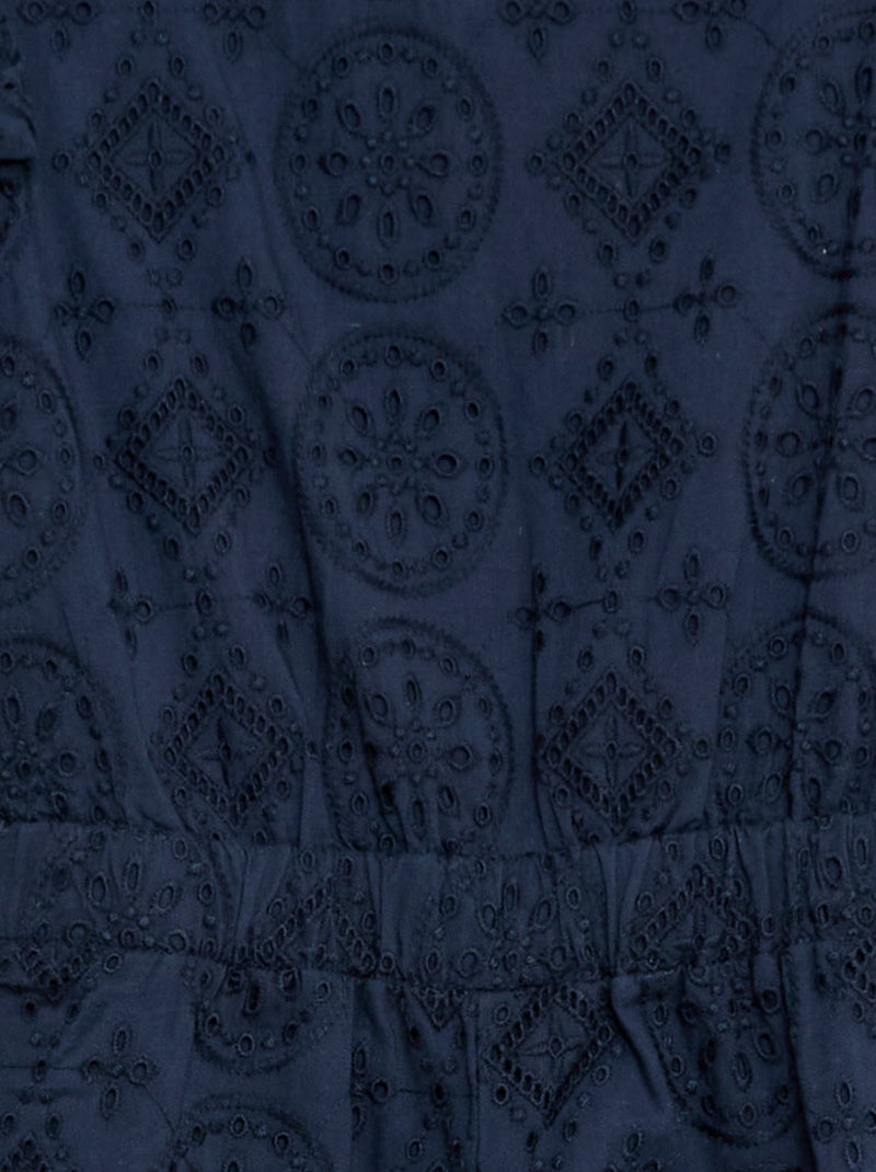 Combinaison large en broderie anglaise volantée coton Bleu - Kiabi
