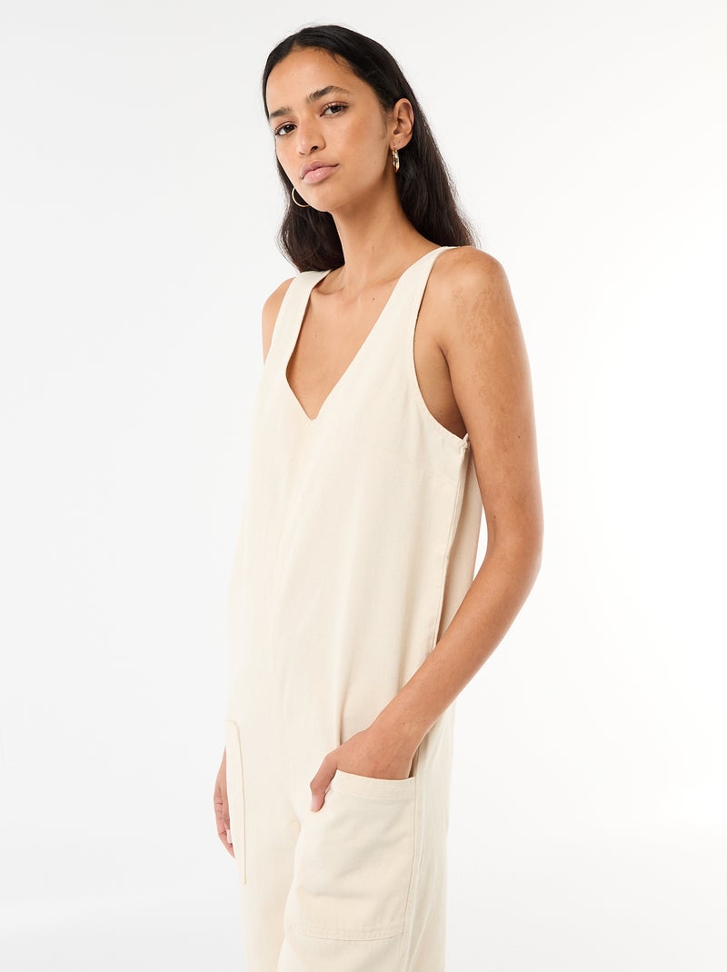 Combinaison large sans manches Blanc - Kiabi