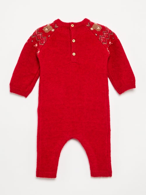 Combinaison longue de Noël en tricot jacquard - Kiabi