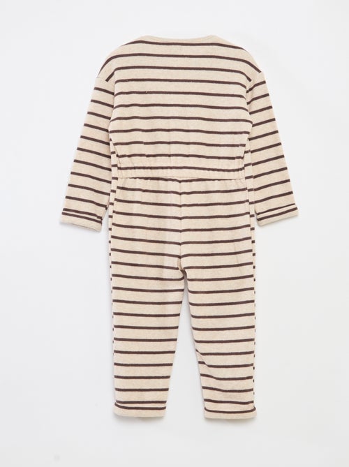 Combinaison longue en maille doudou - Kiabi