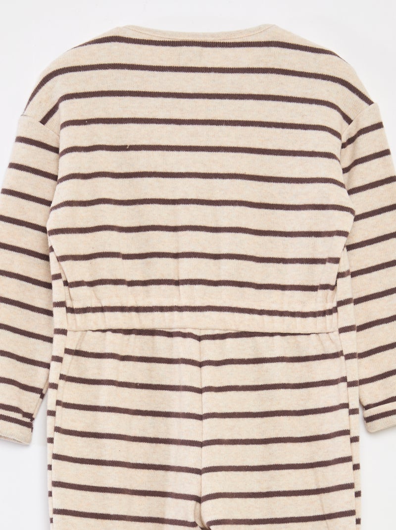 Combinaison longue en maille doudou Marron - Kiabi