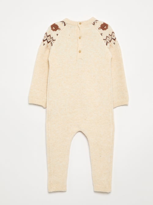 Combinaison longue en tricot jacquard - Kiabi