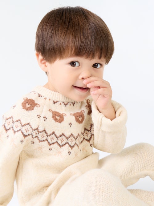 Combinaison longue en tricot jacquard - Kiabi