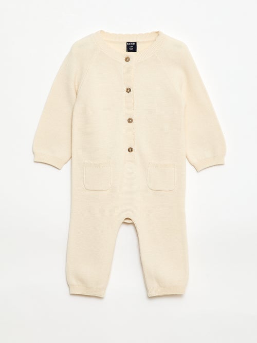 Combinaison longue en tricot point mousse - Kiabi