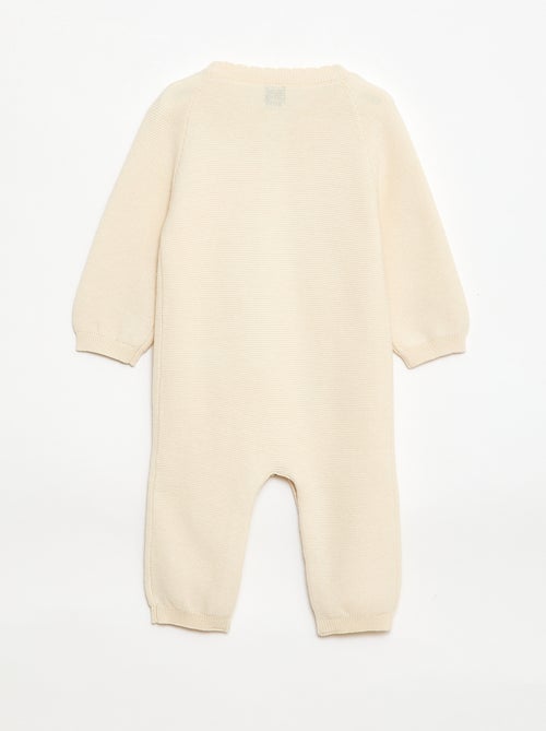 Combinaison longue en tricot point mousse - Kiabi