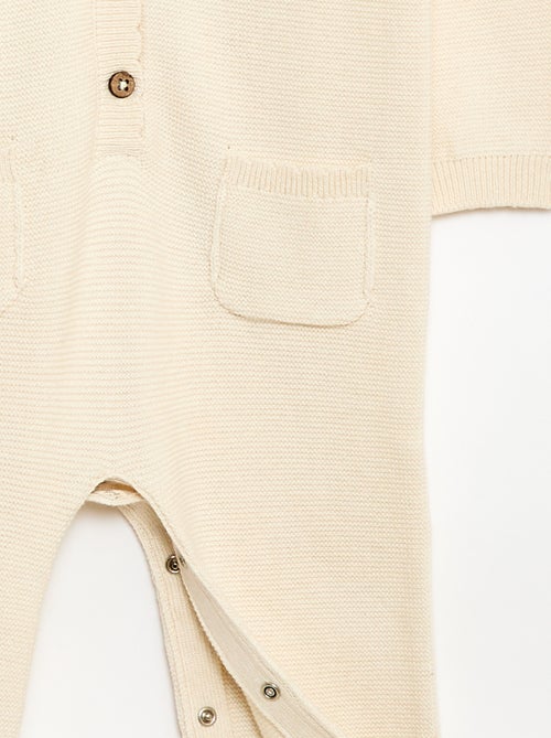 Combinaison longue en tricot point mousse - Kiabi