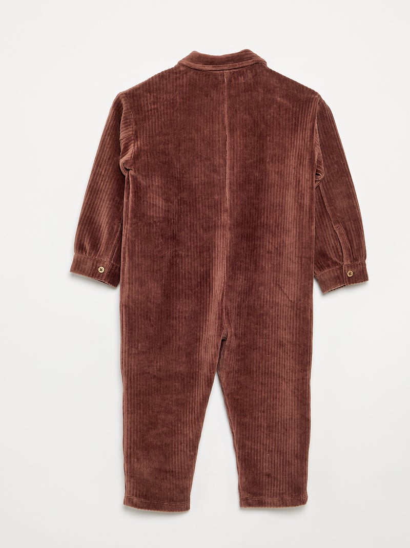 Combinaison longue en velours Marron - Kiabi