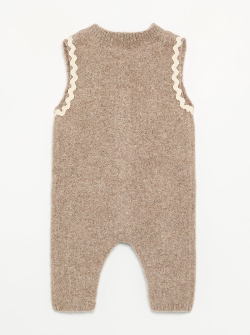 Combinaison longue sans manches en tricot Beige - Kiabi