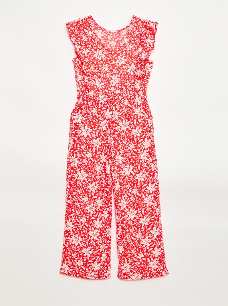 Combinaison pantalon à manches courtes Rouge - Kiabi