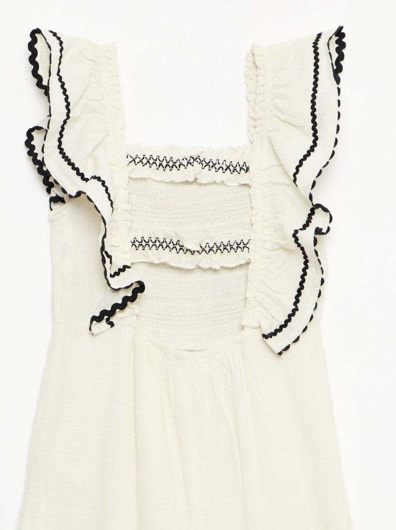 Combinaison pantalon avec volants Beige - Kiabi