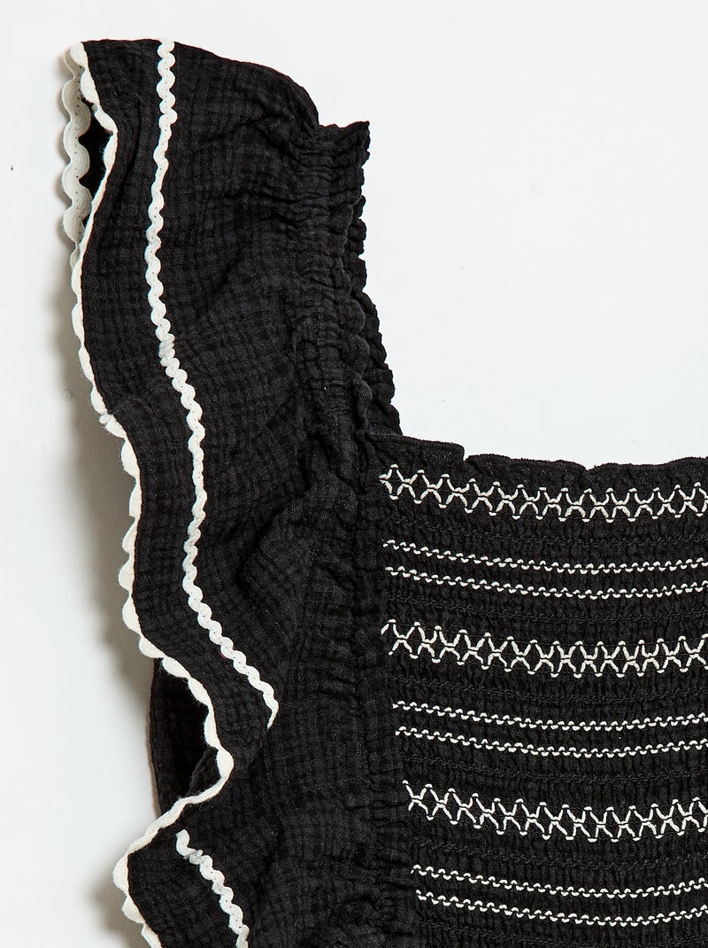 Combinaison pantalon avec volants Noir - Kiabi