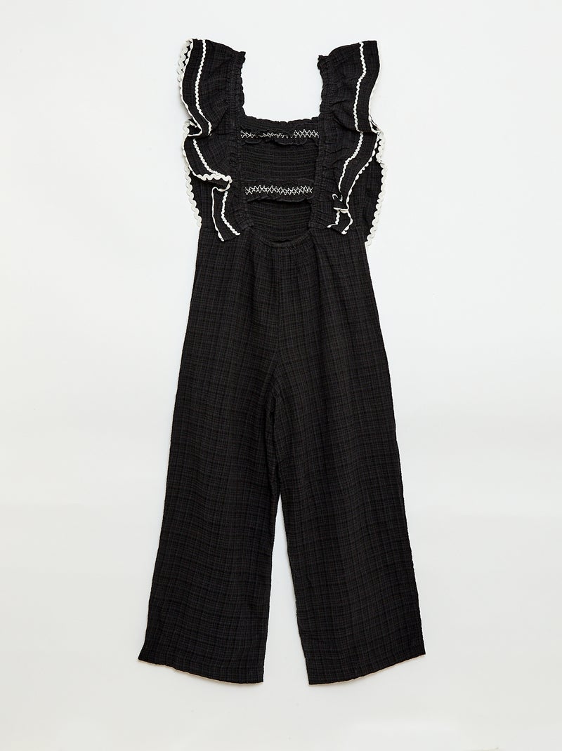 Combinaison pantalon avec volants Noir - Kiabi