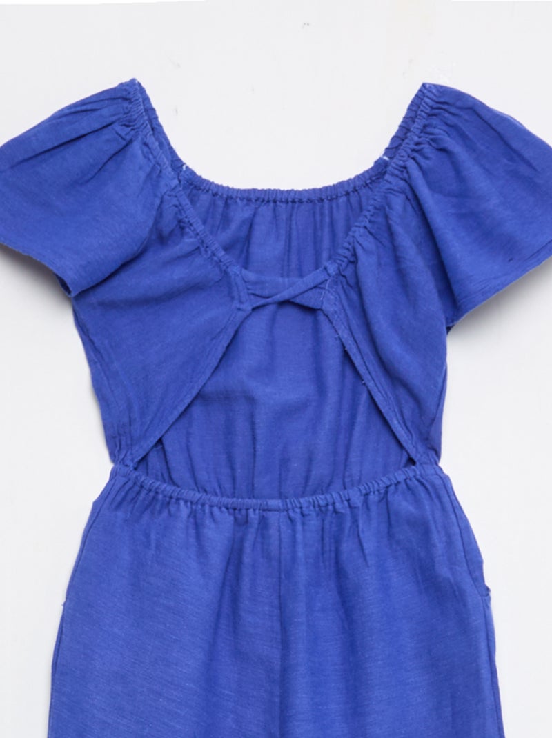 Combinaison pantalon large à manches courtes Bleu - Kiabi