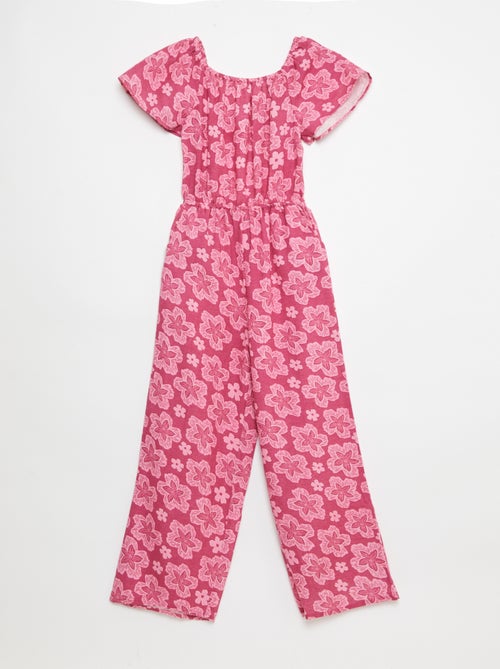 Combinaison pantalon large à manches courtes - Kiabi