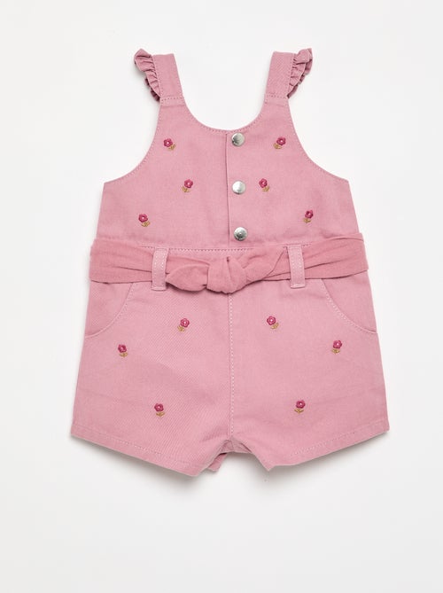 Combinaison short avec broderies - Kiabi