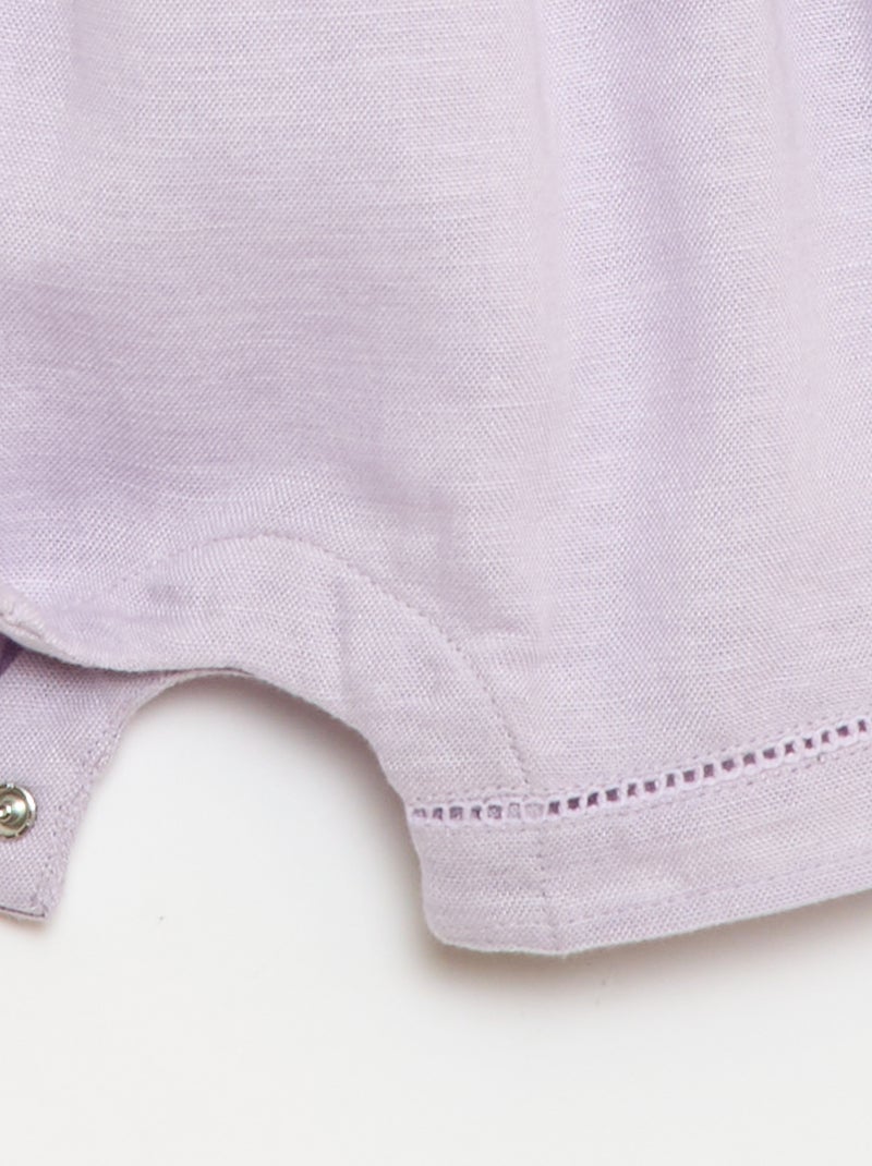 Combinaison short avec manches volantées Violet - Kiabi