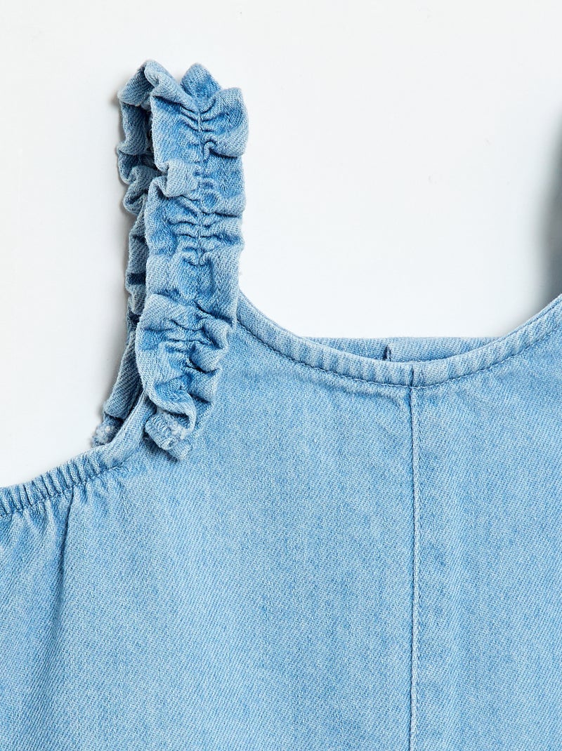 Combinaison short en denim Bleu - Kiabi