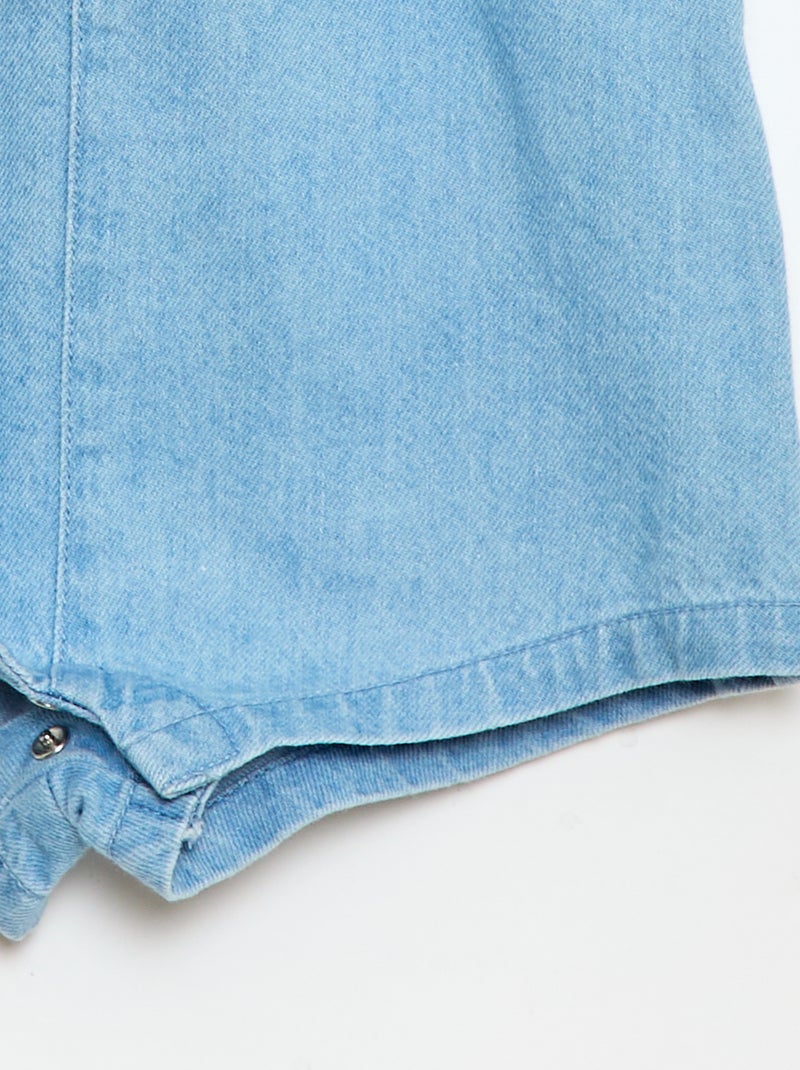 Combinaison short en denim Bleu - Kiabi