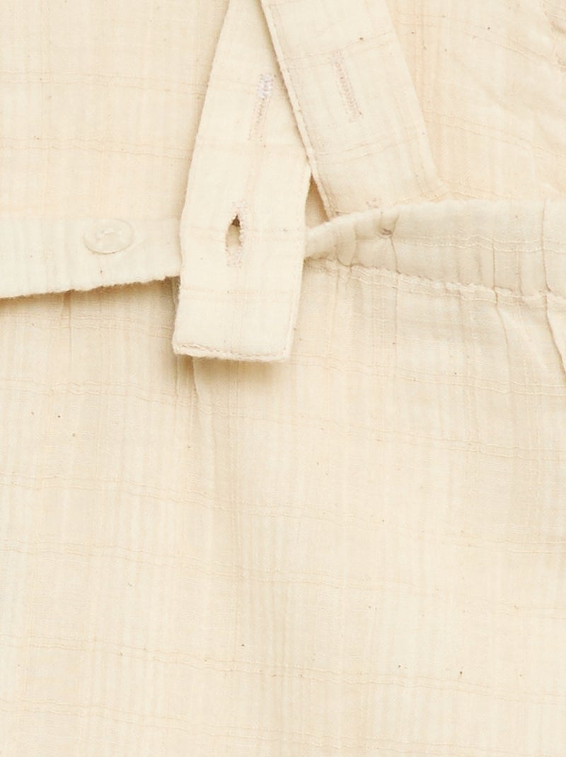 Combinaison short en double gaze de coton Blanc - Kiabi