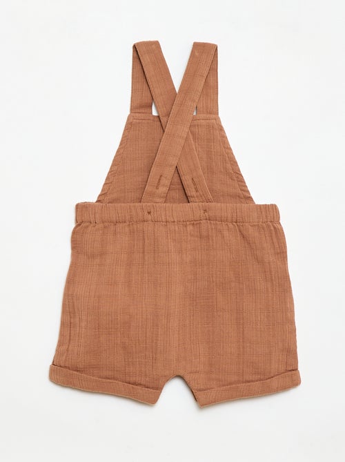 Combinaison short en double gaze de coton - Kiabi