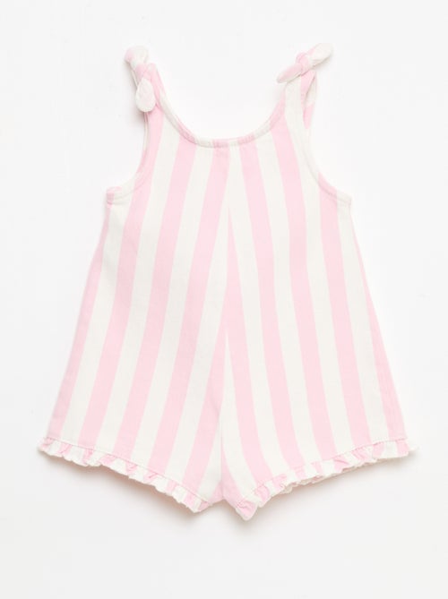 Combinaison short en twill à bretelles - Kiabi