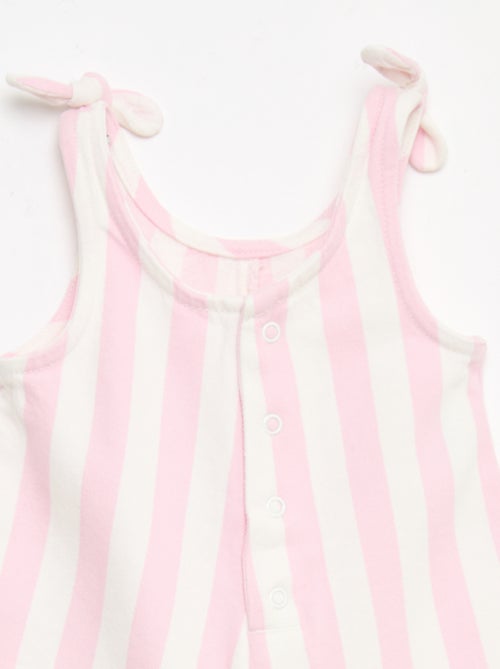 Combinaison short en twill à bretelles - Kiabi