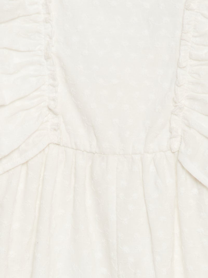 Combinaison short sans manches en broderie anglaise avec volants Blanc - Kiabi