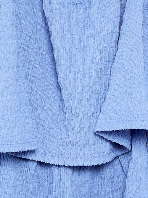 Combinaison short unie à bretelles en maille gaufrée - Kiabi